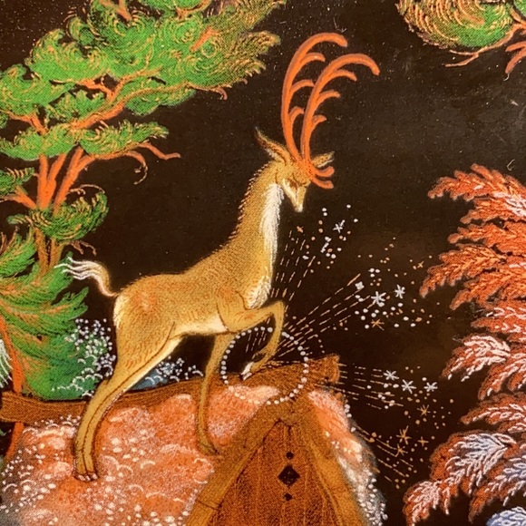 Palekh fairy tale plate made in USSR 1990 numbered - Picture 5 of 16